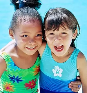 Friends in River Run pool